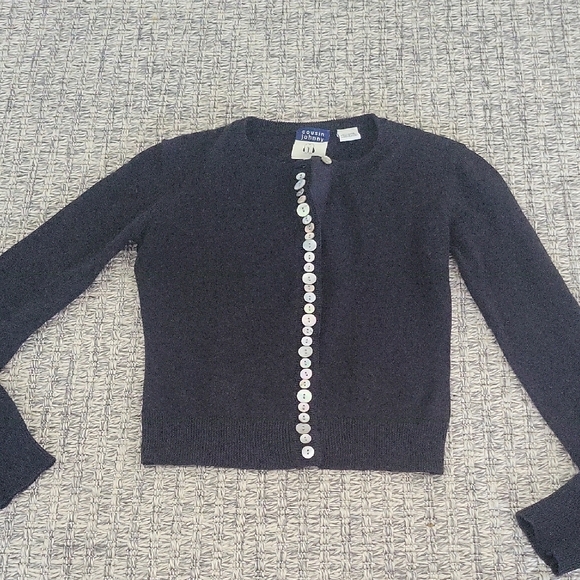 Cousin Johnny Sweaters - UNIQUE VINTAGE BUTTONED DETAIL SWEATER BLACK XS